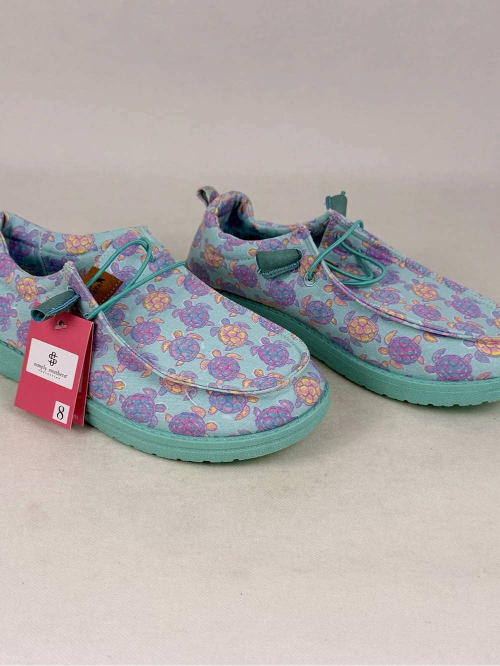 Simply Southern Sea Turtle Slip On Shoes Women’s Size 8 Aqua Teal NWT - Picture 5 of 11